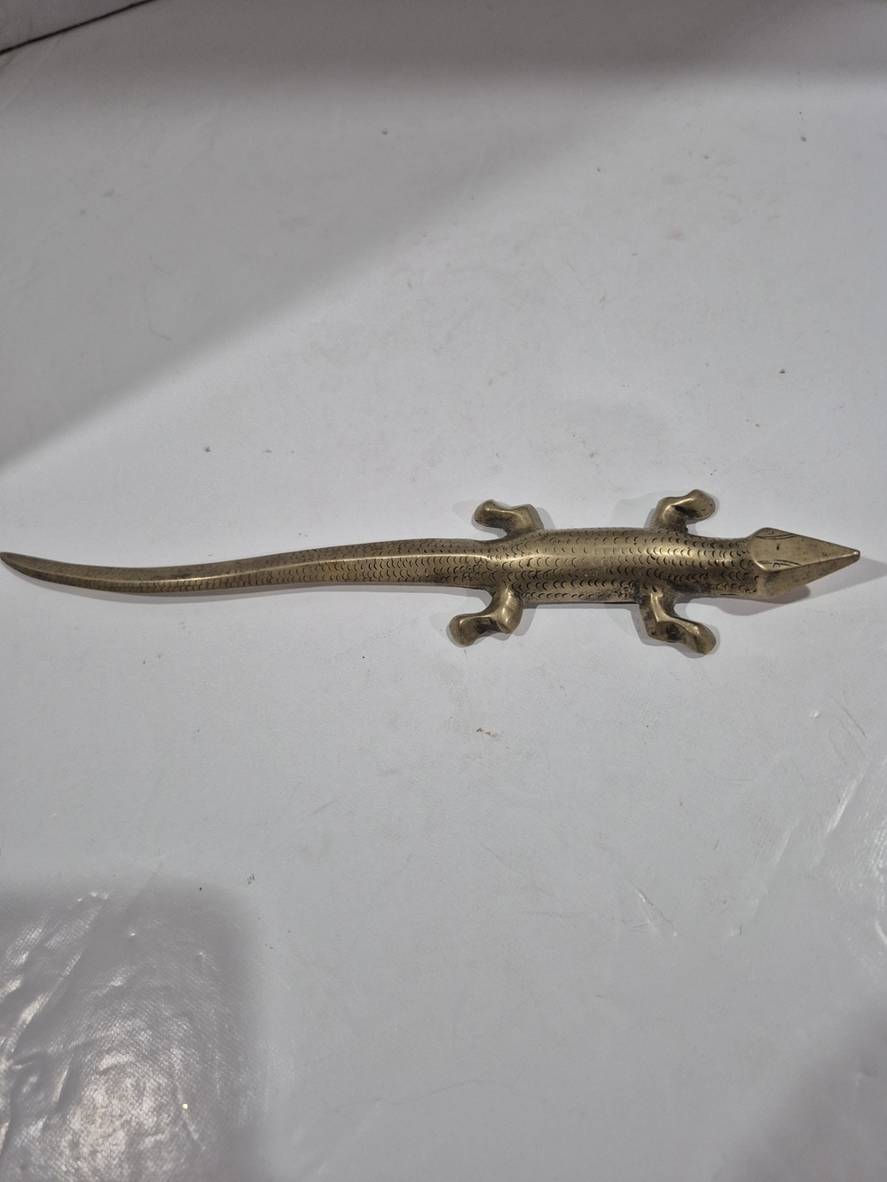 Brass Lizard Letter Opener/Paper Weight 8" Long